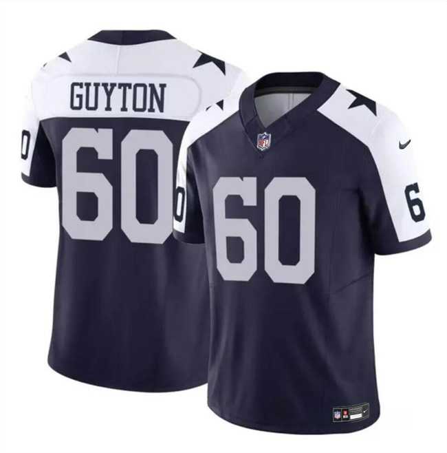 Men & Women & Youth Dallas Cowboys #60 Tyler Guyton Navy White 2024 Draft F.U.S.E Thanksgiving Vapor Untouchable Limited Stitched Jersey->dallas cowboys->NFL Jersey